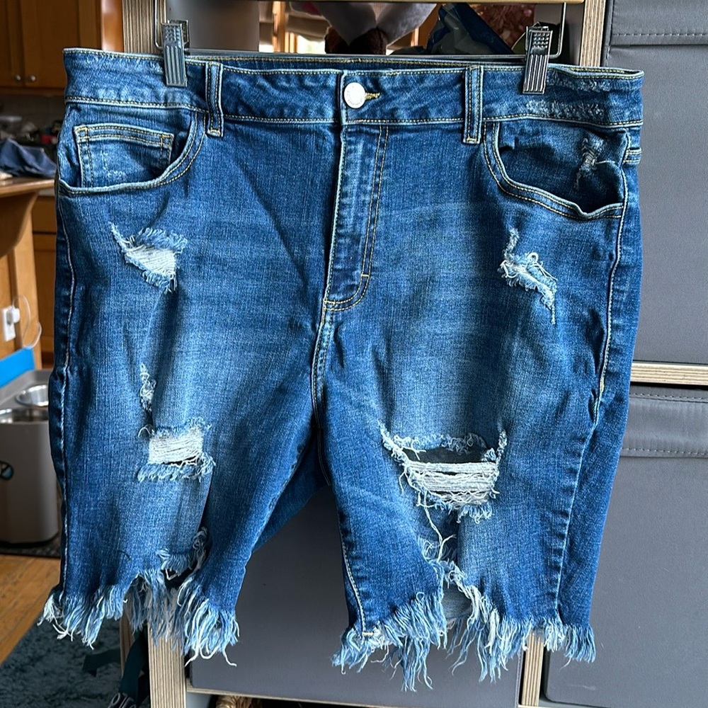 Cello Women's Distressed Stretch Shorts Size 2X